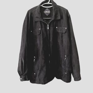 Roundtree and York Outdoors Black Ultra Suede Full zip Casual Jacket 3XT